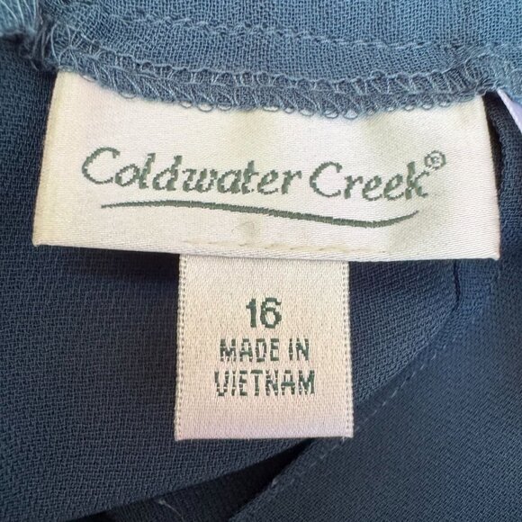 Coldwater Creek Womens Teal Back Zip Straight Leg Preppy Classic Dress Pants 16 - Picture 2 of 9